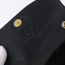 CHANEL Ketten-Schultertasche Leder Schwarz Gold CC Auth 133043-20