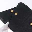 CHANEL Ketten-Schultertasche Leder Schwarz Gold CC Auth 133043-22
