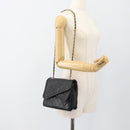 CHANEL Ketten-Schultertasche Leder Schwarz Gold CC Auth 133043-24