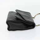 CHANEL Ketten-Schultertasche Leder Schwarz Gold CC Auth 133043-5