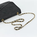 CHANEL Ketten-Schultertasche Leder Schwarz Gold CC Auth 133043-7
