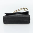 CHANEL Ketten-Schultertasche Leder Schwarz Gold CC Auth 133043-9