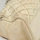 CHANEL Chain Hand Bag Leather White Silver CC Auth 133045-15