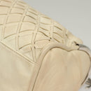 CHANEL Chain Hand Bag Leather White Silver CC Auth 133045-16