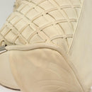 CHANEL Chain Hand Bag Leather White Silver CC Auth 133045-17