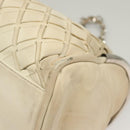 CHANEL Chain Hand Bag Leather White Silver CC Auth 133045-8