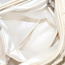 CHANEL Chain Hand Bag Leather White Silver CC Auth 133045-22