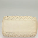 CHANEL Chain Hand Bag Leather White Silver CC Auth 133045-5