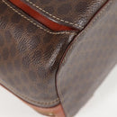 CELINE Macadam Canvas Backpack PVC Leather Brown Gold Auth 133049-16