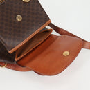 CELINE Macadam Canvas Backpack PVC Leather Brown Gold Auth 133049-22