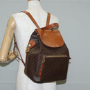 CELINE Macadam Canvas Backpack PVC Leather Brown Gold Auth 133049-27