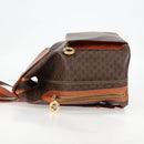 CELINE Macadam Canvas Backpack PVC Leather Brown Gold Auth 133049-4