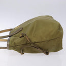 PRADA Tote Bag Nylon Khaki Gold Auth 133051-4