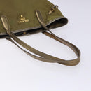 PRADA Tote Bag Nylon Khaki Gold Auth 133051-7