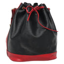 LOUIS VUITTON Epi Noe Shoulder Bag Bicolor Black Red M44017 LV Auth 133055-1