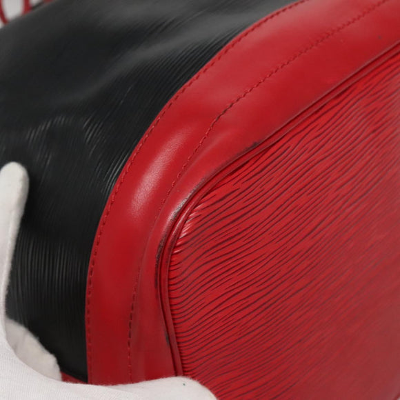 LOUIS VUITTON Epi Noe Shoulder Bag Bicolor Black Red M44017 LV Auth 133055