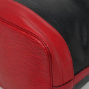 LOUIS VUITTON Epi Noe Shoulder Bag Bicolor Black Red M44017 LV Auth 133055-12
