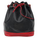 LOUIS VUITTON Epi Noe Shoulder Bag Bicolor Black Red M44017 LV Auth 133055-2