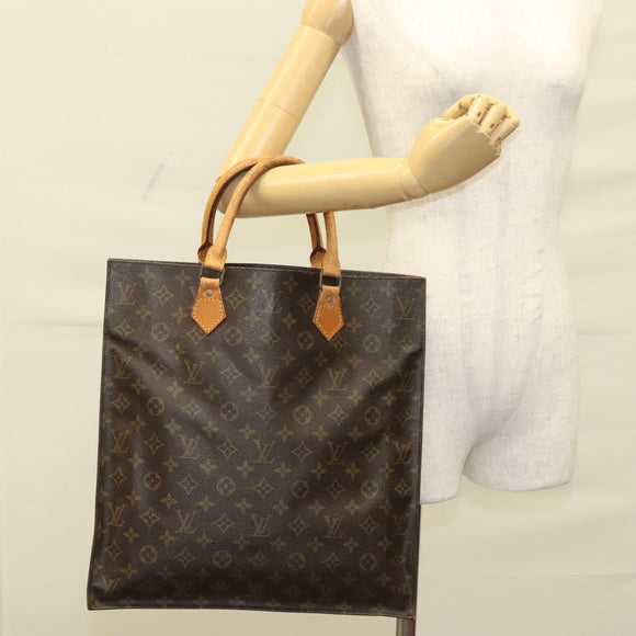 LOUIS VUITTON Monogram Sac Plat Hand Bag M51140 LV Auth 133062