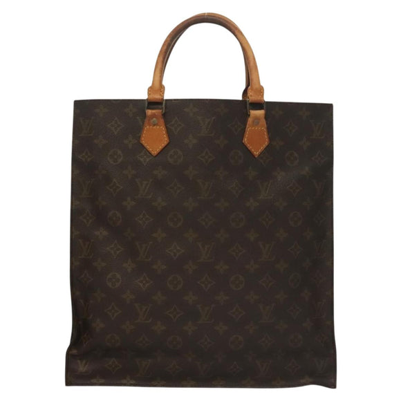 LOUIS VUITTON Monogram Sac Plat Hand Bag M51140 LV Auth 133062