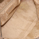 CHANEL Choco Bar Hand Bag Caviar Skin Beige Silver CC Auth 133063-11