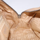 CHANEL Choco Bar Hand Bag Caviar Skin Beige Silver CC Auth 133063-20