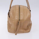 CHANEL Choco Bar Hand Bag Caviar Skin Beige Silver CC Auth 133063-3