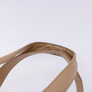 CHANEL Choco Bar Hand Bag Caviar Skin Beige Silver CC Auth 133063-8