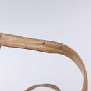 CHANEL Choco Bar Hand Bag Caviar Skin Beige Silver CC Auth 133063-9