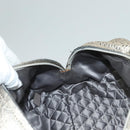 CHANEL Wild Stitch Hand Bag Leather Silver CC Auth 133064-21