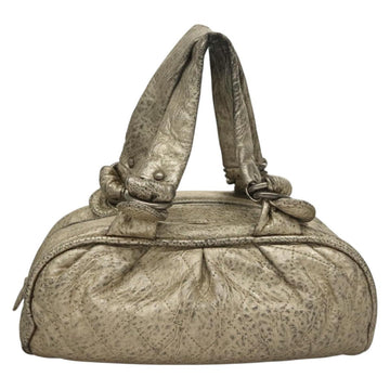 CHANEL Wild Stitch Hand Bag Leather Silver CC Auth 133064 - 0
