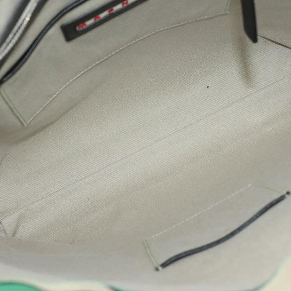 MARNI Tote Bag Leather Green Auth 133065