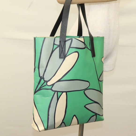 MARNI Tote Bag Leather Green Auth 133065