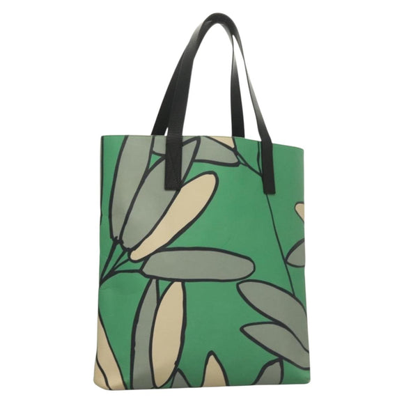 MARNI Tote Bag Leather Green Auth 133065