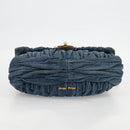 Miu Miu Matelasse Hand Bag Denim 2way Blue Gold Auth 133069-5