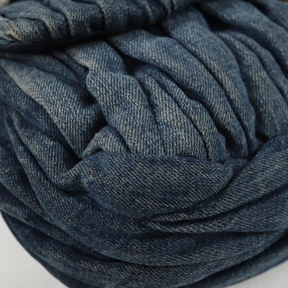 Miu Miu Matelasse Hand Bag Denim 2way Blue Gold Auth 133069