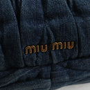 Miu Miu Matelasse Hand Bag Denim 2way Blue Gold Auth 133069-20