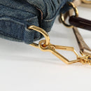 Miu Miu Matelasse Hand Bag Denim 2way Blue Gold Auth 133069-21