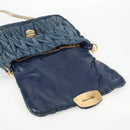 Miu Miu Matelasse Hand Bag Denim 2way Blue Gold Auth 133069-23