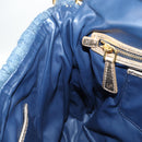 Miu Miu Matelasse Hand Bag Denim 2way Blue Gold Auth 133069-27