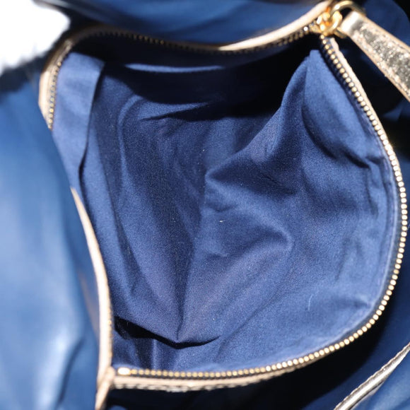 Miu Miu Matelasse Hand Bag Denim 2way Blue Gold Auth 133069