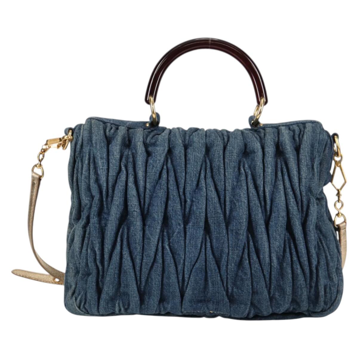 【超希少】MIUMIU Jacquard Denim 2way Handbag 超希少】MIUMIU Jacquard Denim 2way Handbag
