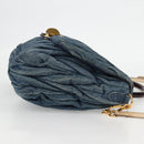 Miu Miu Matelasse Hand Bag Denim 2way Blue Gold Auth 133069-4