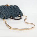 Miu Miu Matelasse Hand Bag Denim 2way Blue Gold Auth 133069-8
