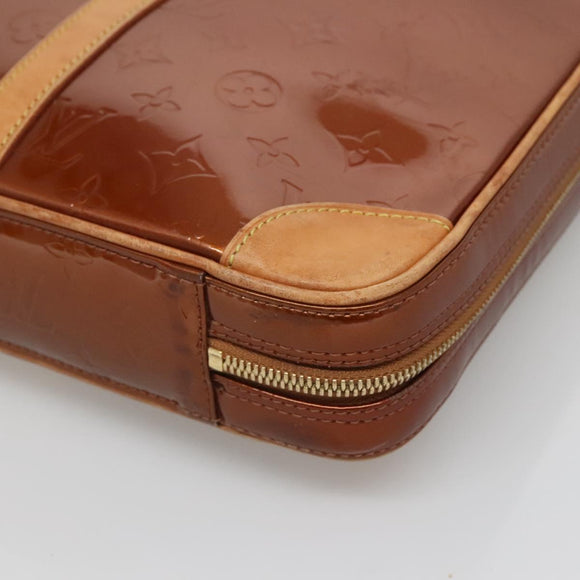 LOUIS VUITTON Monogram Vernis Van Damme Hand Bag Bronze M91125 LV Auth 133071