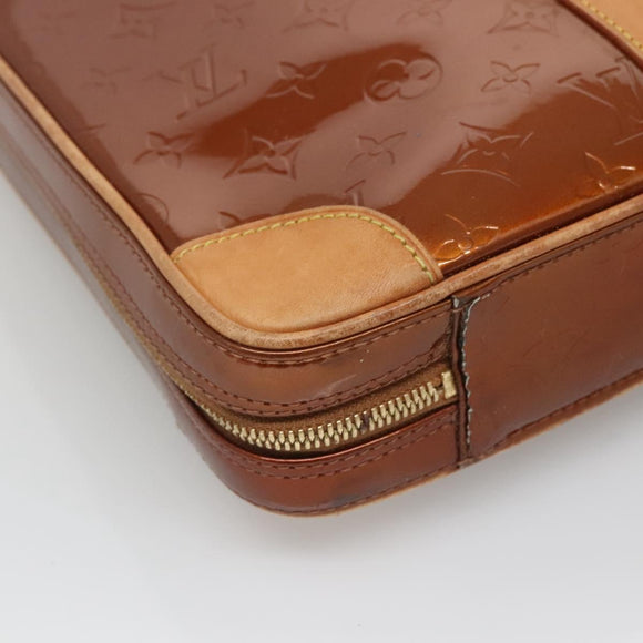 LOUIS VUITTON Monogram Vernis Van Damme Hand Bag Bronze M91125 LV Auth 133071