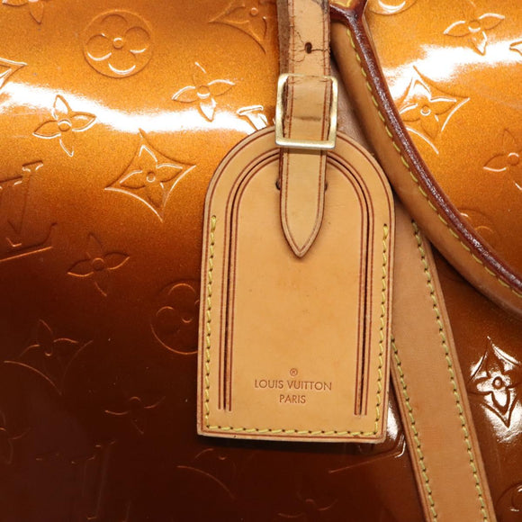 LOUIS VUITTON Monogram Vernis Van Damme Hand Bag Bronze M91125 LV Auth 133071