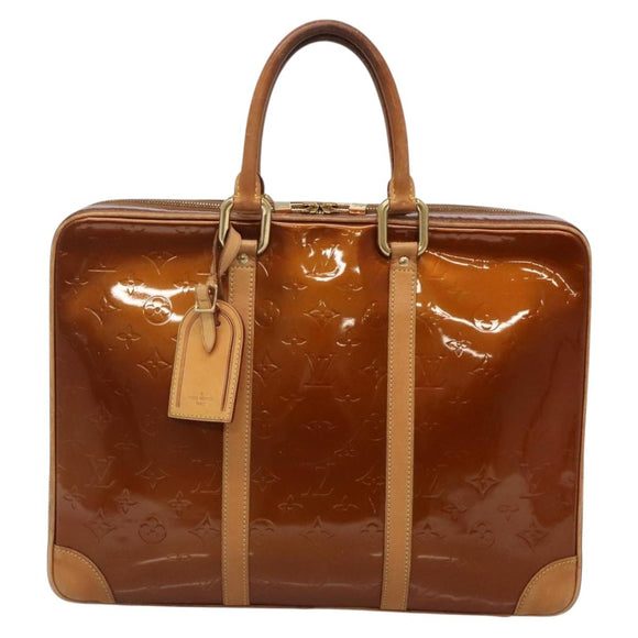 LOUIS VUITTON Monogram Vernis Van Damme Hand Bag Bronze M91125 LV Auth 133071