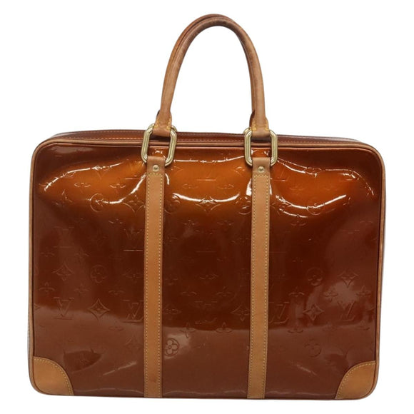 LOUIS VUITTON Monogram Vernis Van Damme Hand Bag Bronze M91125 LV Auth 133071