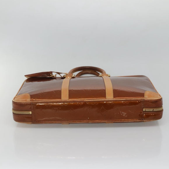 LOUIS VUITTON Monogram Vernis Van Damme Hand Bag Bronze M91125 LV Auth 133071